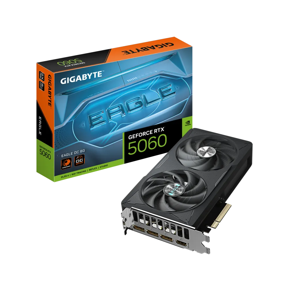 Gigabyte GeForce RTX 5060 EAGLE OC 8G 8GB GDDR7 128-bit PCIe 5.0 Desktop Graphics Card