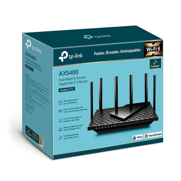 TP-Link Archer AX72 AX5400 Dual Band Gigabit Wi-Fi 6 Router