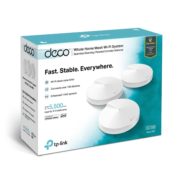 TP-Link Deco M5 AC1300 Whole Home Mesh Wi-Fi System - 3-pack