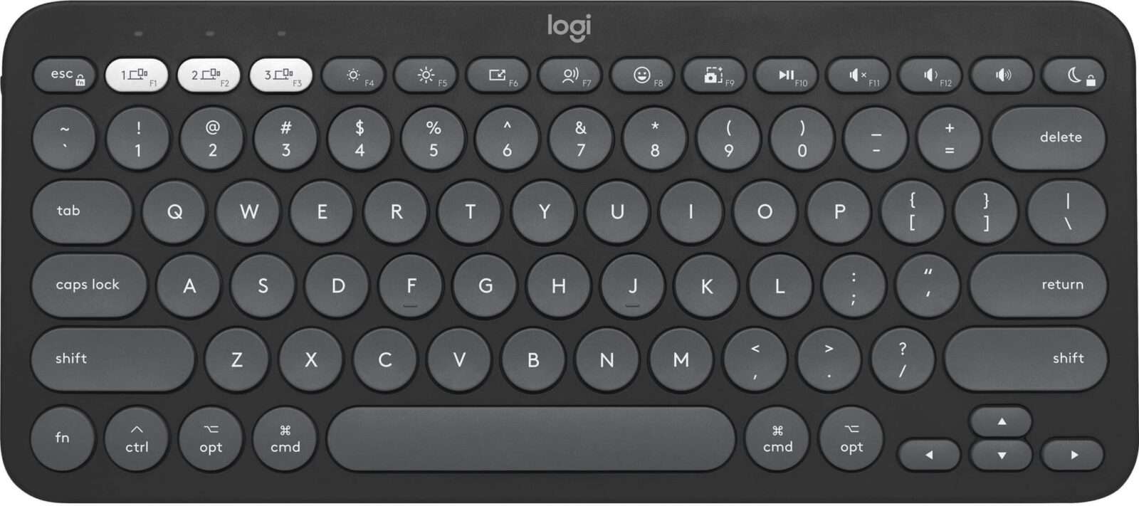 Logitech Pebble Keys 2 K380S Slim Minimalist Bluetooth Tonal Graphite Wireless Keyboard