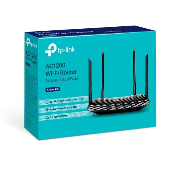 TP-Link Archer C6 AC1200 Wireless MU-MIMO Gigabit Router