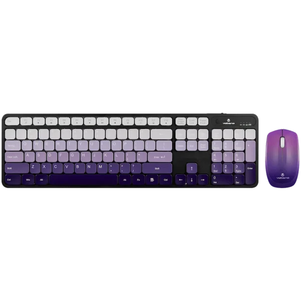 Volkano Prism Series Wireless Keyboard and Mouse Combo - Purple