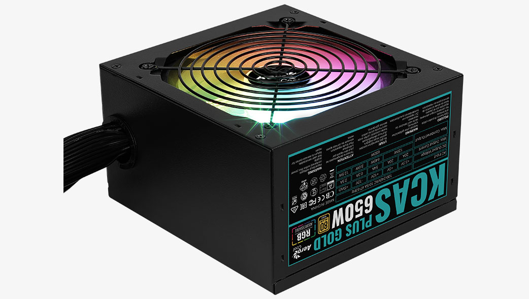 AeroCool KCAS Plus Gold 650W 80 Plus Gold ARGB Power Supply Unit
