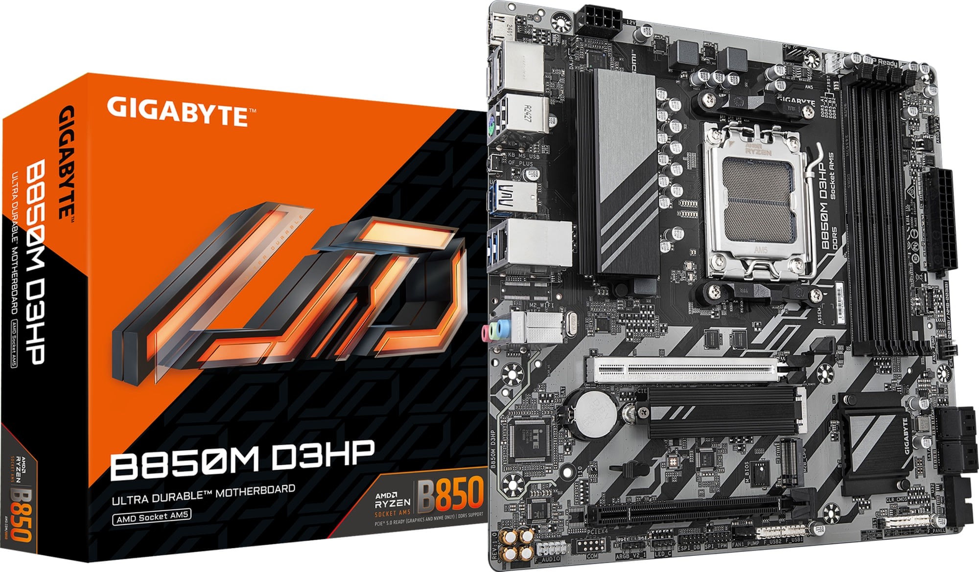Gigabyte B850M D3HP AMD B850 Ryzen Socket AM5 Micro-ATX Desktop Motherboard