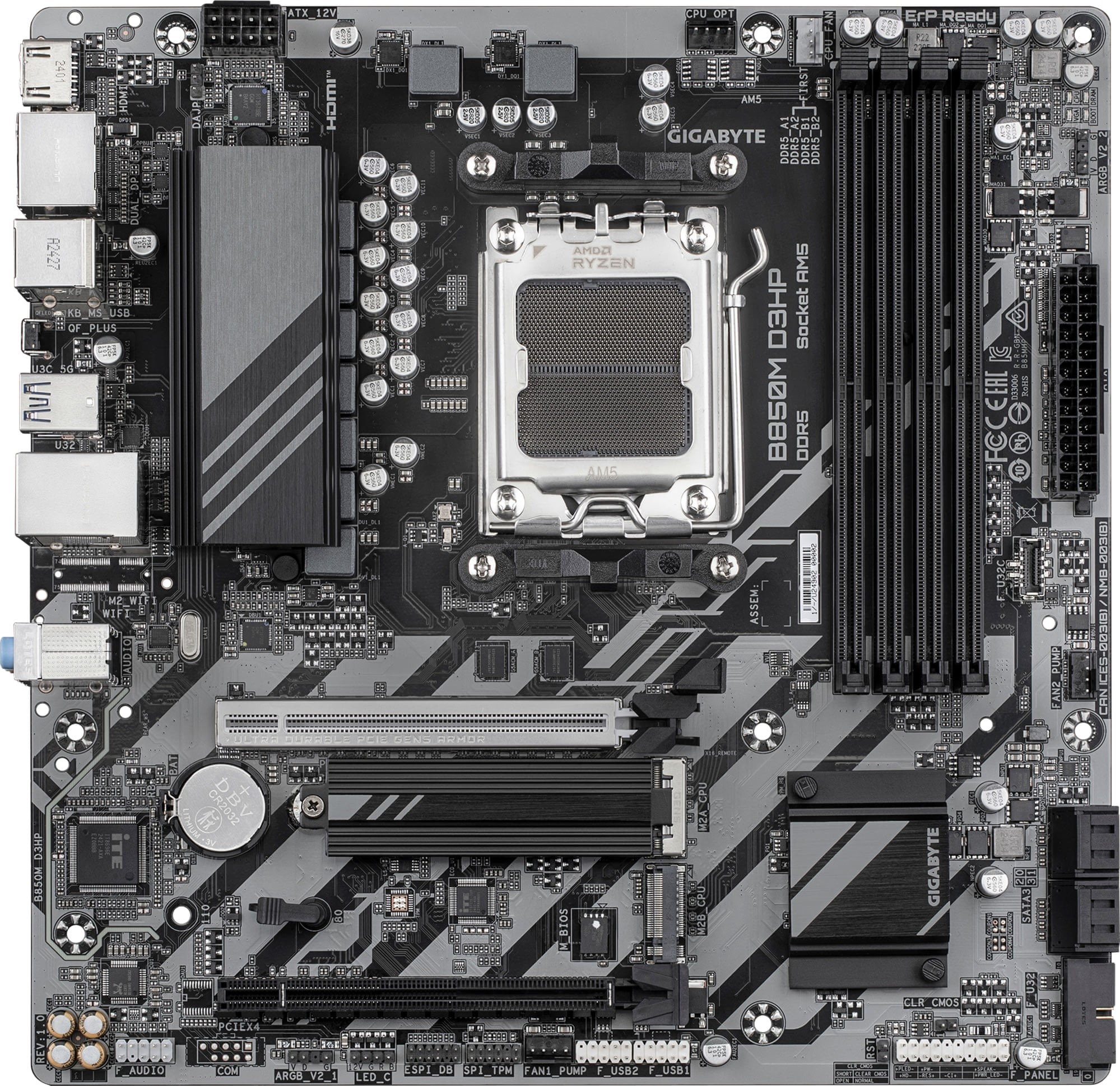 Gigabyte B850M D3HP AMD B850 Ryzen Socket AM5 Micro-ATX Desktop Motherboard