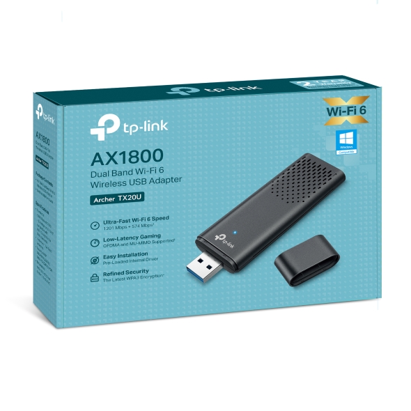 TP-Link Archer TX20U AX1800 WiFi 6 2x2 MU-MIMO Dual-Band USB Wireless Adapter