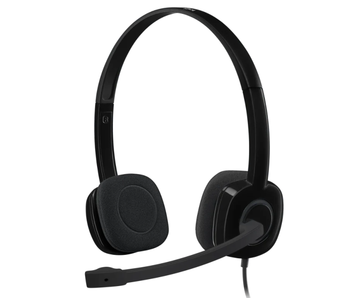 Logitech H151 Stereo Headset With Noise-Cancelling Mic Black
