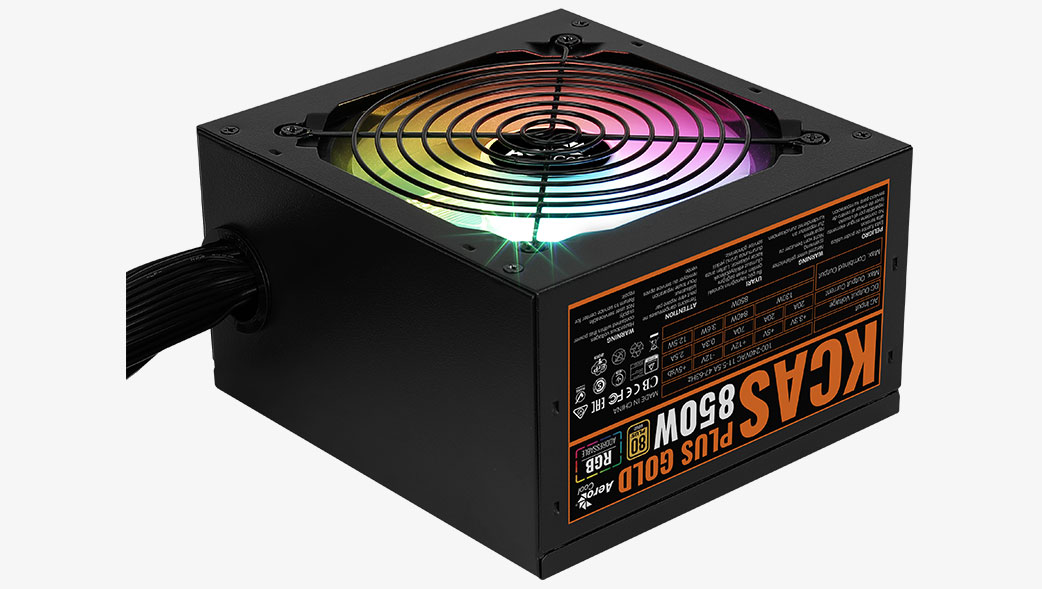Aerocool KCAS PLUS Gold 850W RGB Non-Modular ATX Power Supply Unit