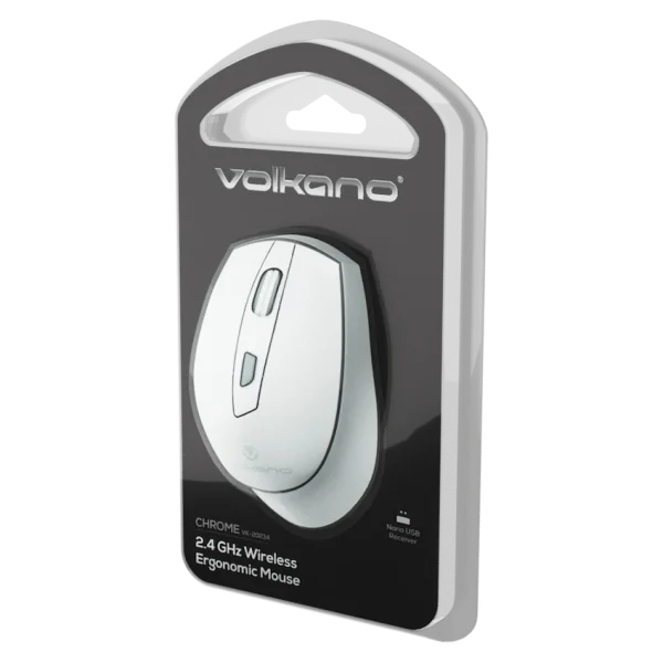 Volkano Chrome Series 2.4GHz Wireless Ergonomic Mouse - Gray