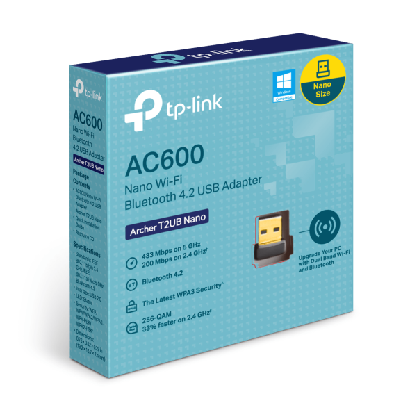 TP-Link Archer T2UB Nano AC600 Nano WiFi Bluetooth 4.2 USB Adapter