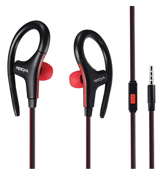 Rocka Engage Series Earphone with mic - Black & Red