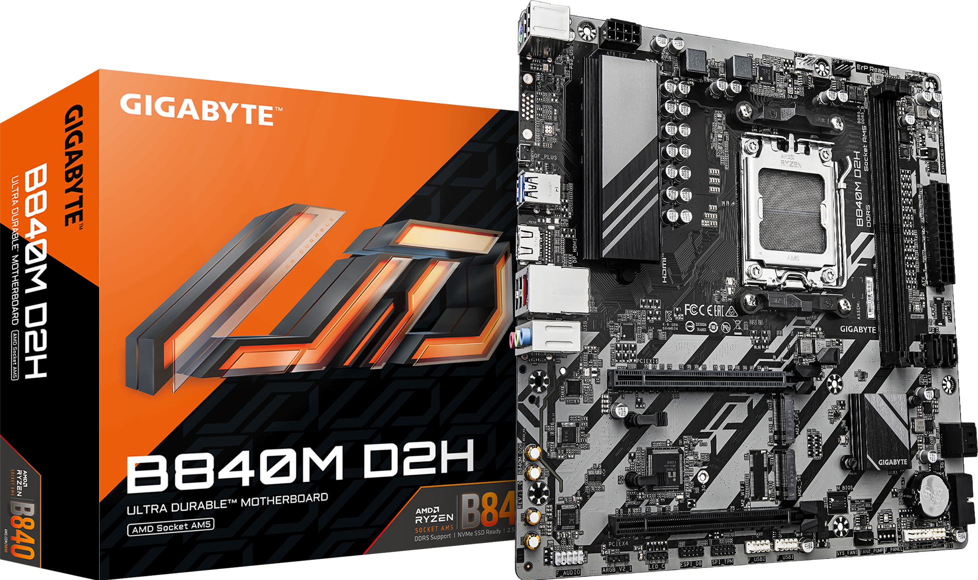 Gigabyte B840M D2H AMD Socket AM5 Micro ATX Desktop Motherboard