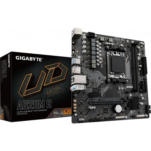 Gigabyte A620M H Rev 1.0 AMD A620 Ryzen Socket AM5 Micro-ATX Desktop Motherboard