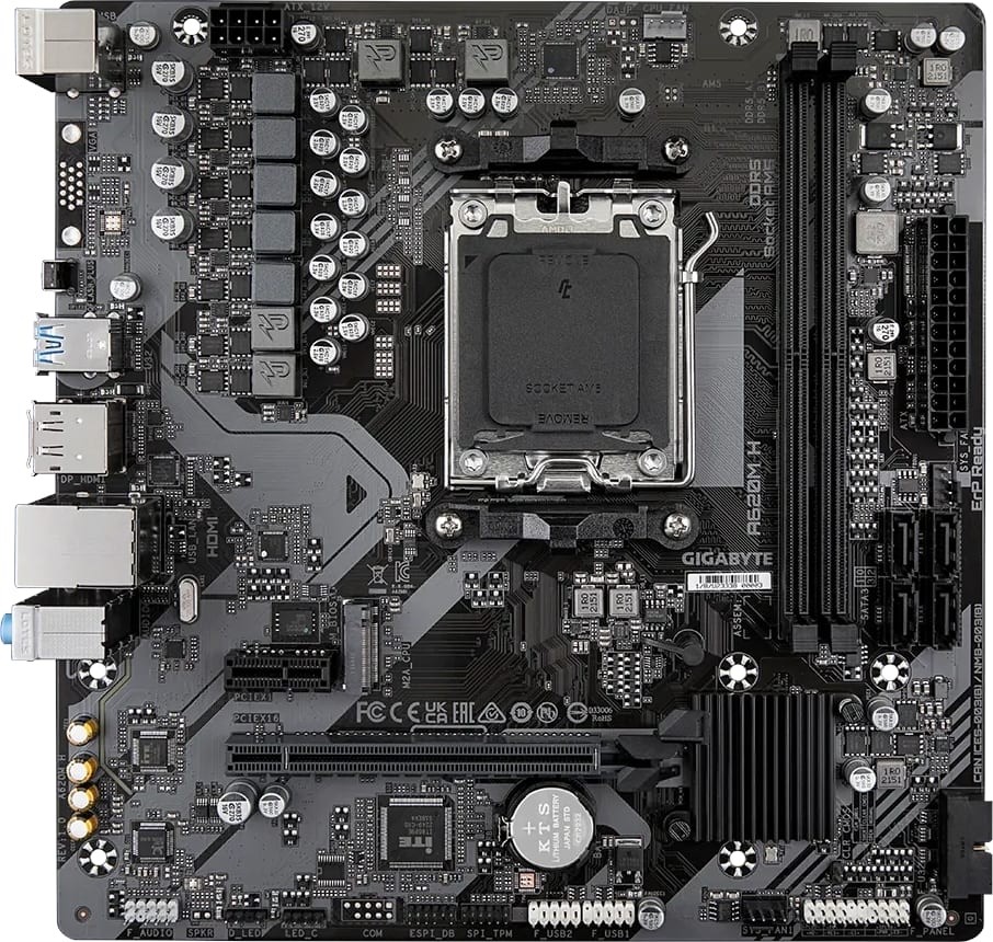 Gigabyte A620M H Rev 1.0 AMD A620 Ryzen Socket AM5 Micro-ATX Desktop Motherboard