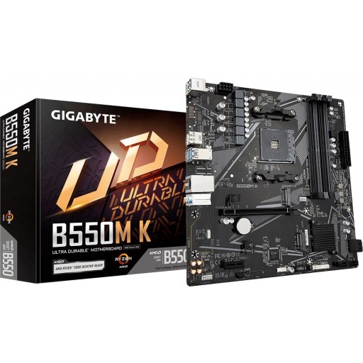 Gigabyte B550M K Ultra Durable B550M-K-rev-10 AMD B550 Ryzen Socket AM4 Micro-ATX Desktop Motherboard