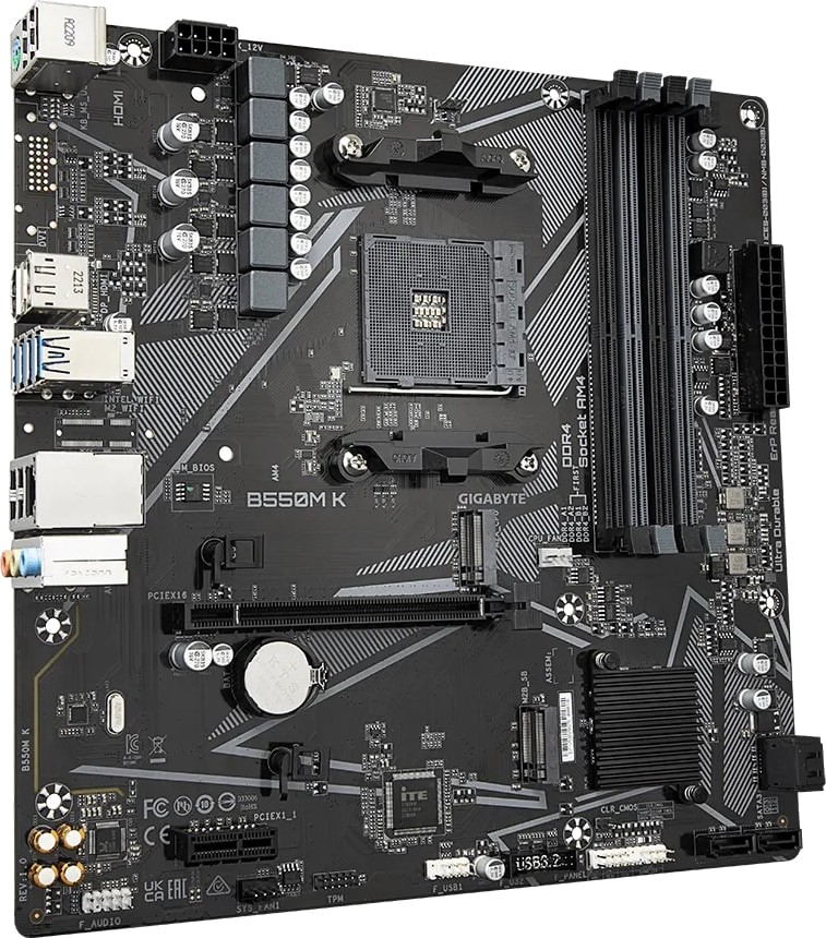Gigabyte B550M K Ultra Durable B550M-K-rev-10 AMD B550 Ryzen Socket AM4 Micro-ATX Desktop Motherboard