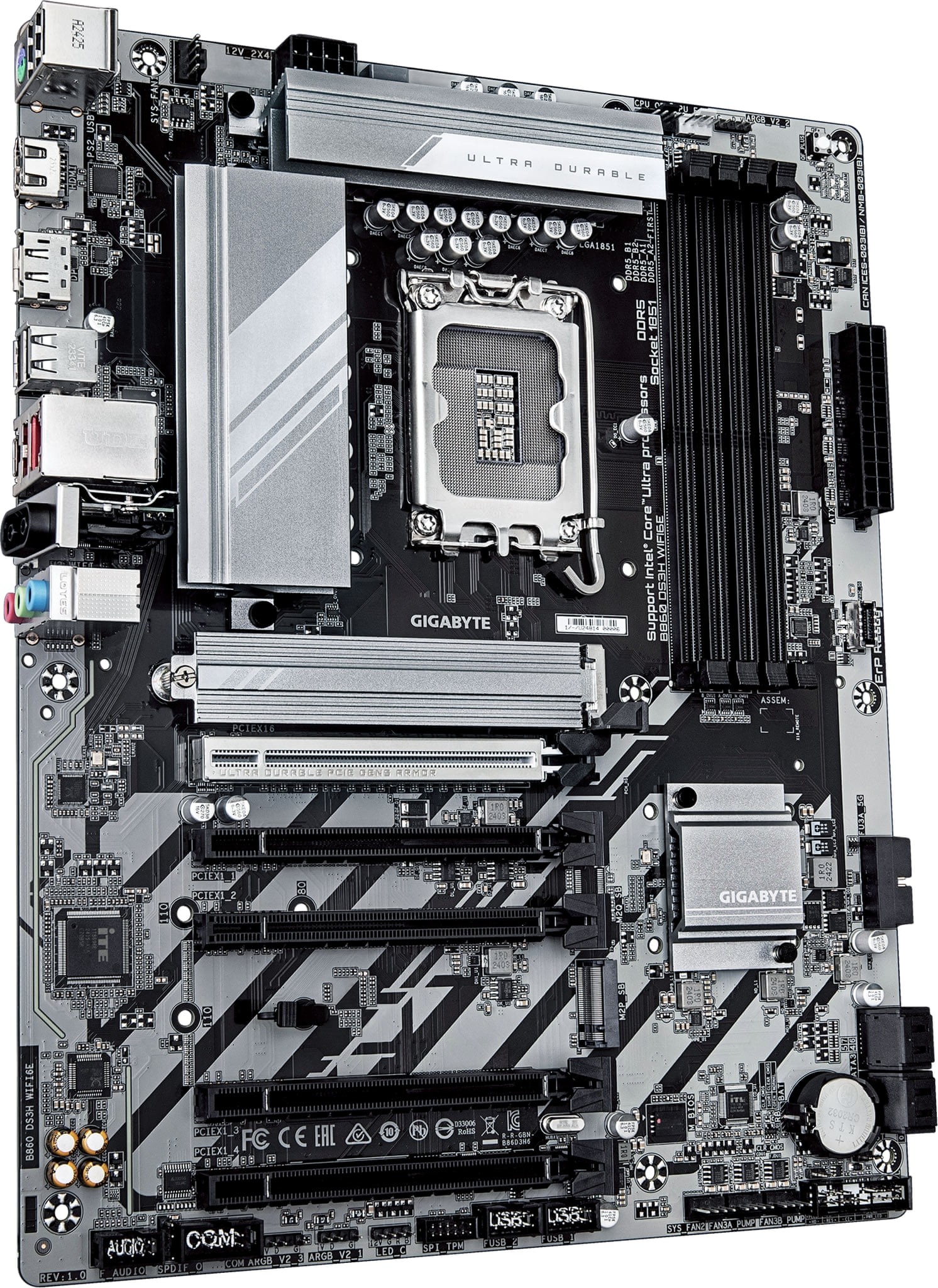 Gigabyte B860 DS3H WIFI6E Intel B860 LGA 1851 Arrow Lake ATX Desktop Motherboard