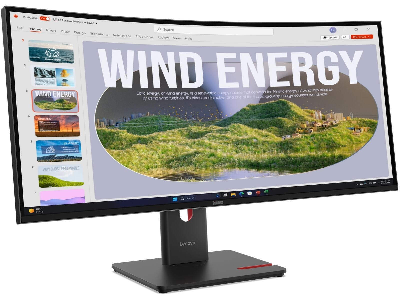 Lenovo ThinkVision T34WD-40 34" UQHD 3440x1440 VA 120Hz WLED Curved Monitor