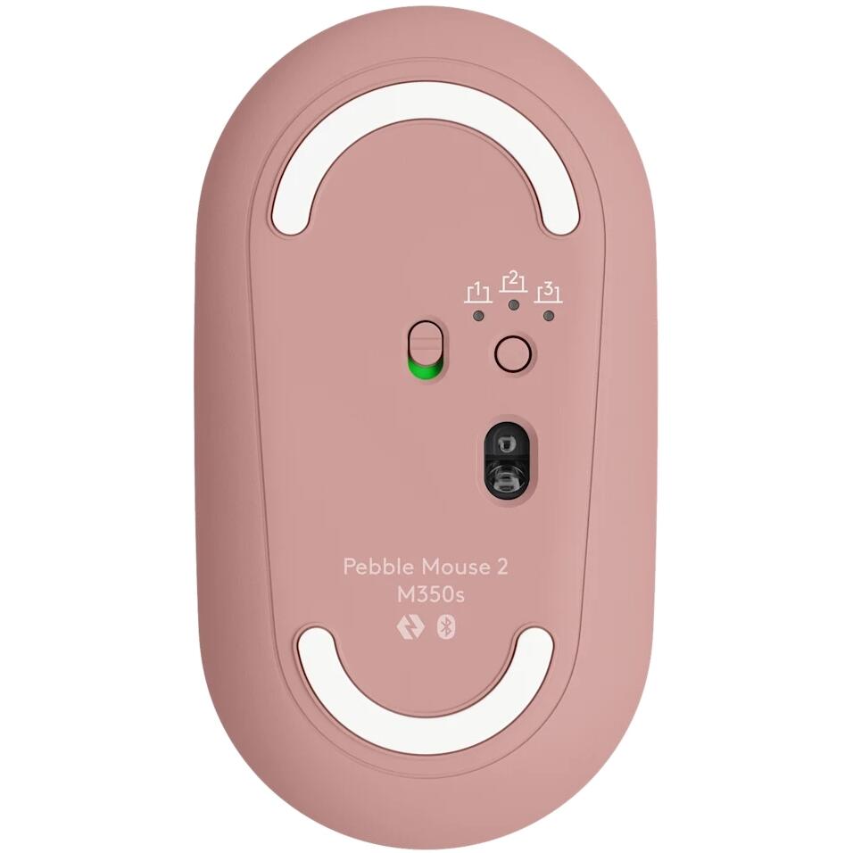 Logitech Pebble Mouse 2 M350S Tonal Rose 1000 DPI Bluetooth Wireless Mouse