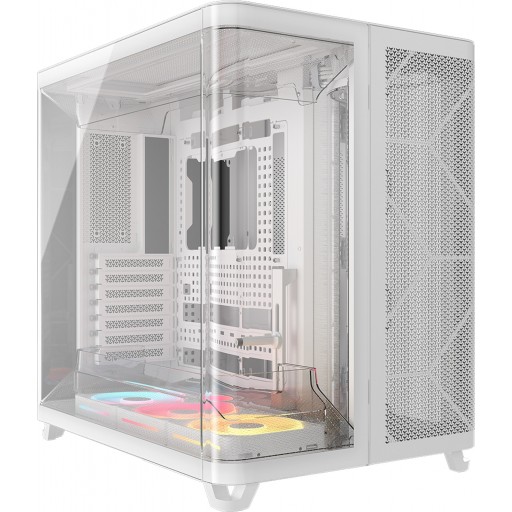 Corsair AIR 5400 LX-R iCUE LINK ARGB Tempered Glass White Steel E-ATX Mid-Tower Desktop Chassis