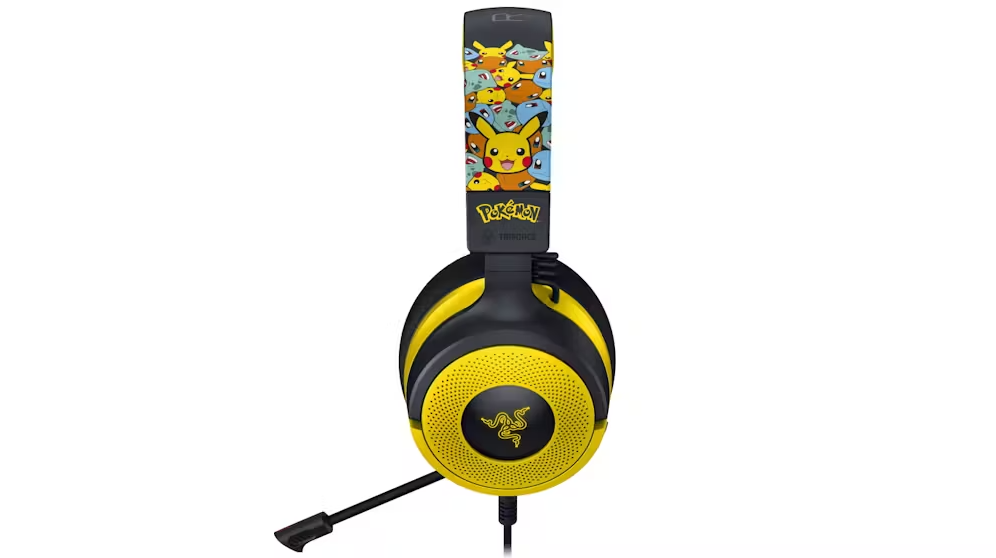 Razer Kraken V4 X Chroma RGB Pokémon Kanto Starters Multi-Platform Yellow USB Wired Gaming Headset