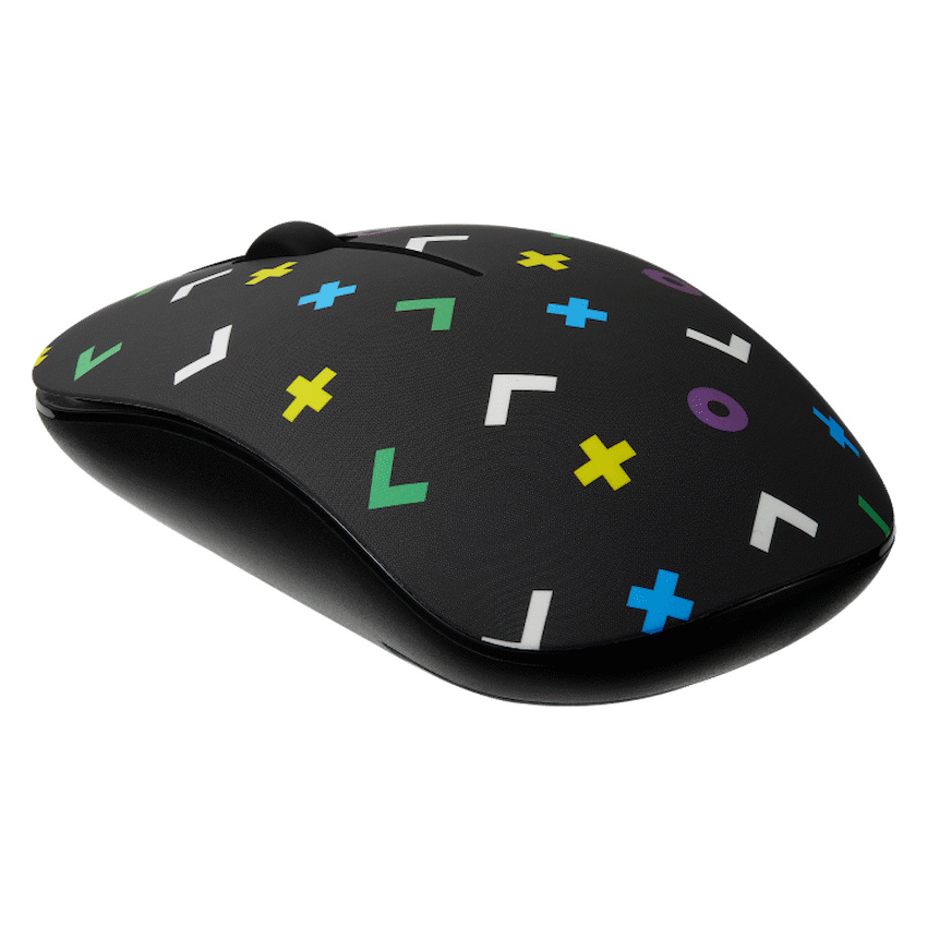 Volkano Tag Series Wireless Mouse with Nano USB and Type-C Receiver Black Geo