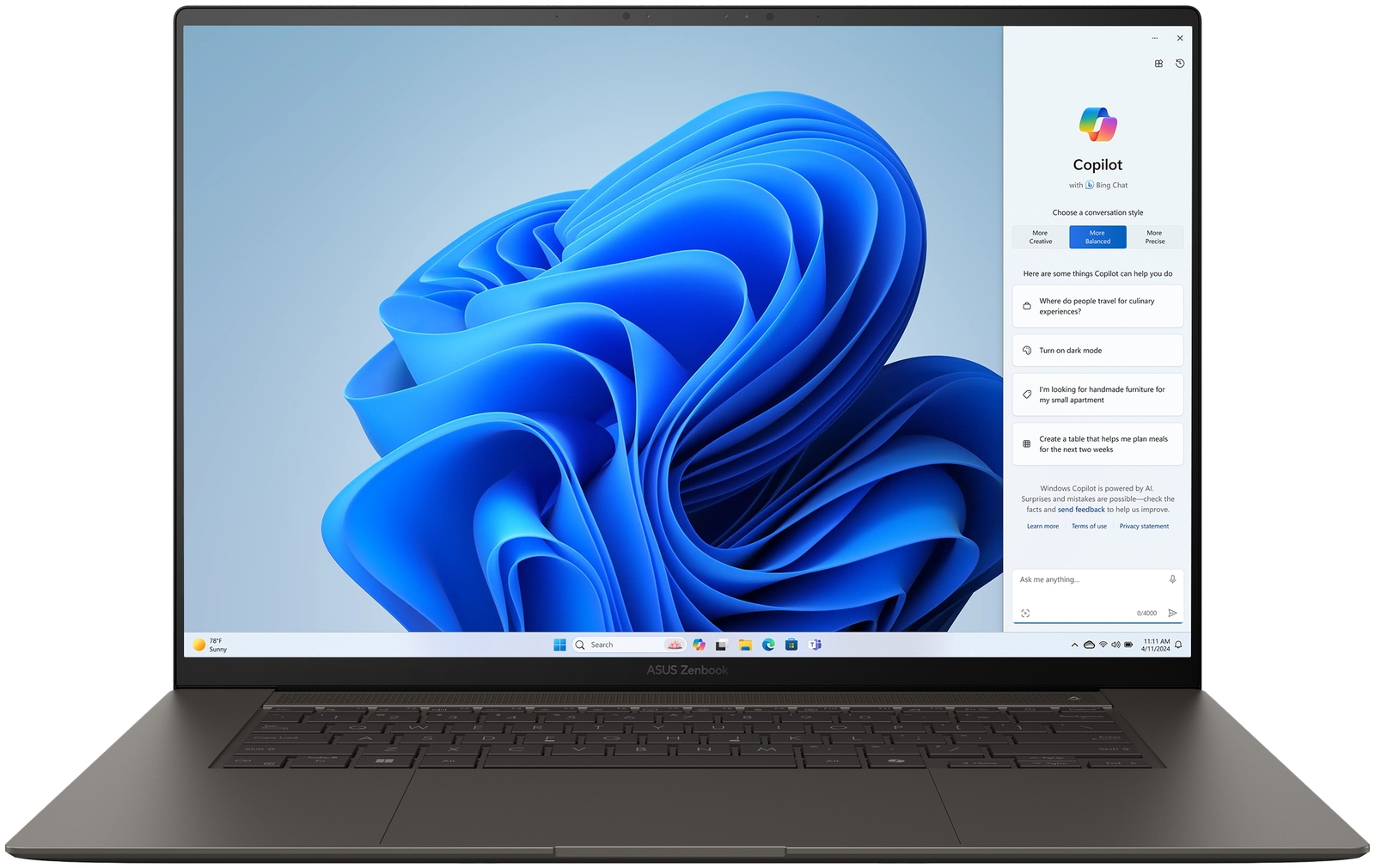 Asus Zenbook S 16 OLED UM5606WA 16" Capacitive Multi Touch Screen 2.8K (2880 x 1800 resolution) Grey Notebook