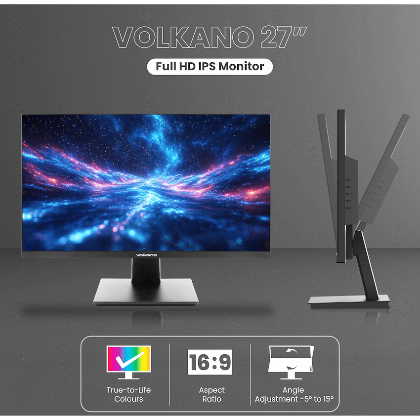 Volkano 27" Full HD IPS Monitor with HDMI/VGA, 100 Hz
