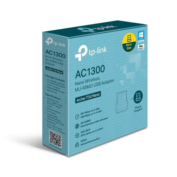 Tp-Link Archer T3U Nano AC1300 Nano Wireless MU-MIMO USB Adapter