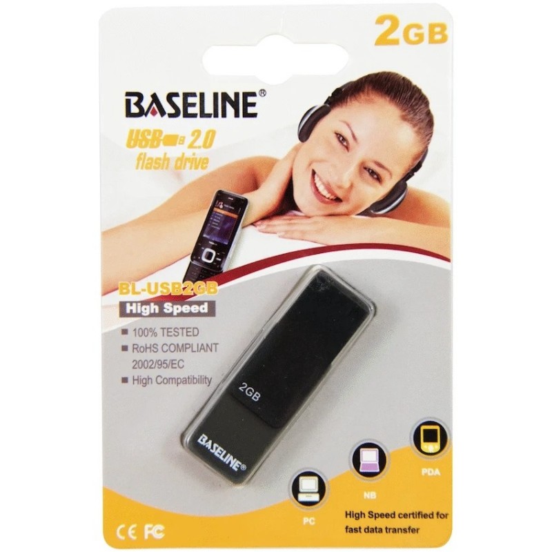 Baseline 2GB USB Type-A Flash Drive Black