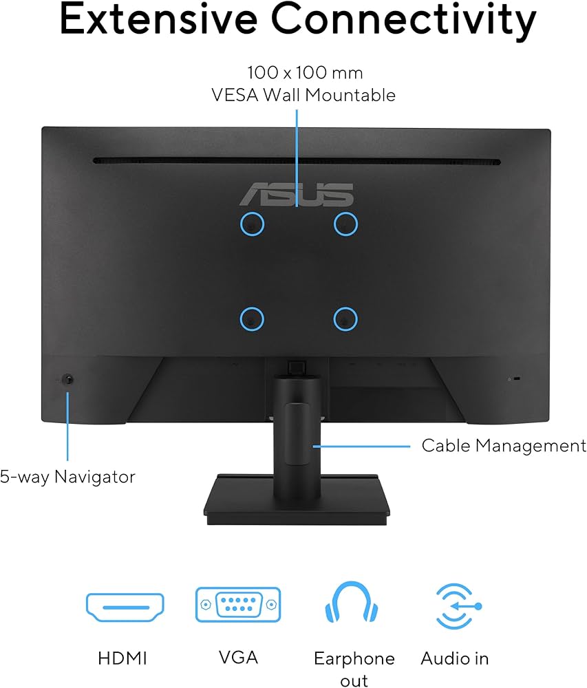 ASUS VA249HG 23.8" Full HD (1920x1080) 120Hz 1ms IPS FreeSync Black Desktop Gaming Monitor