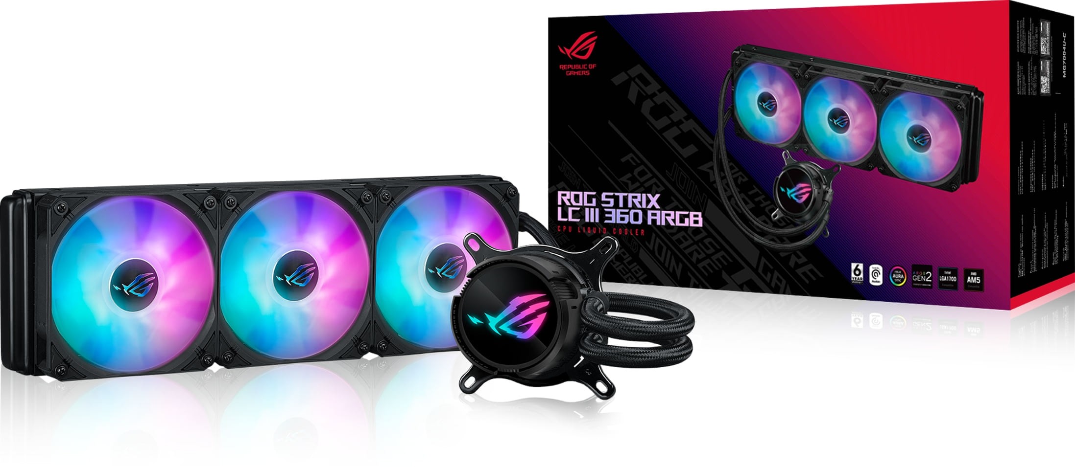 ASUS ROG Strix LC III 360 ARGB LCD 360mm Black Liquid CPU Cooler