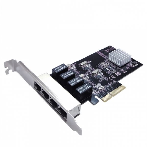 Vantec 4-Port PCIe Gigabit Ethernet Network Adapter Card (OEM)