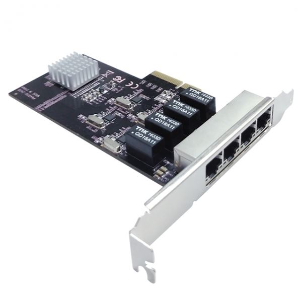Vantec 4-Port PCIe Gigabit Ethernet Network Adapter Card (OEM)