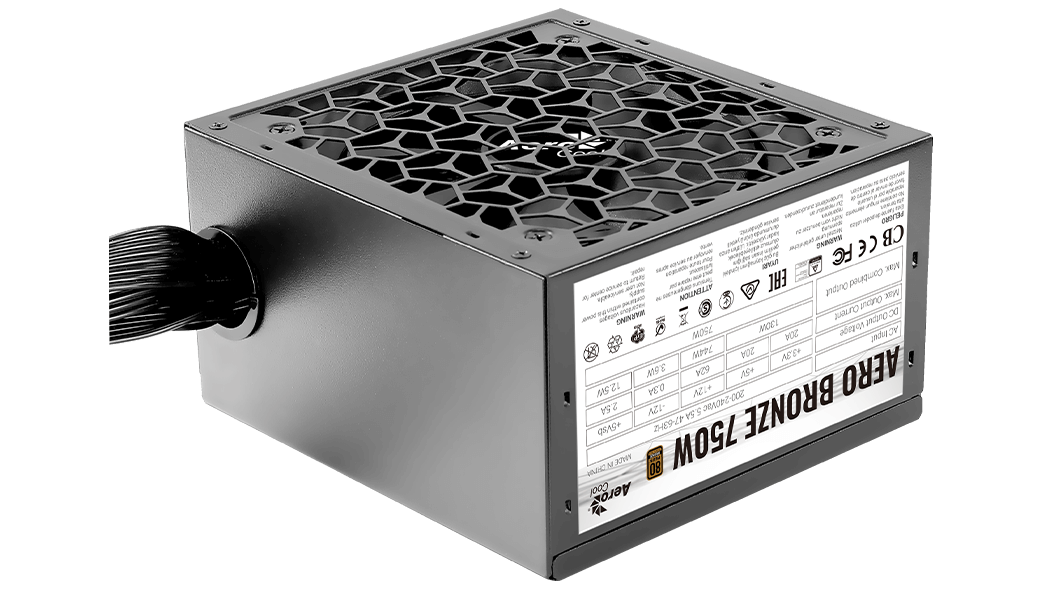 AeroCool LUX 750W 80 Plus Bronze Non-Modular Black ATX Desktop Power Supply