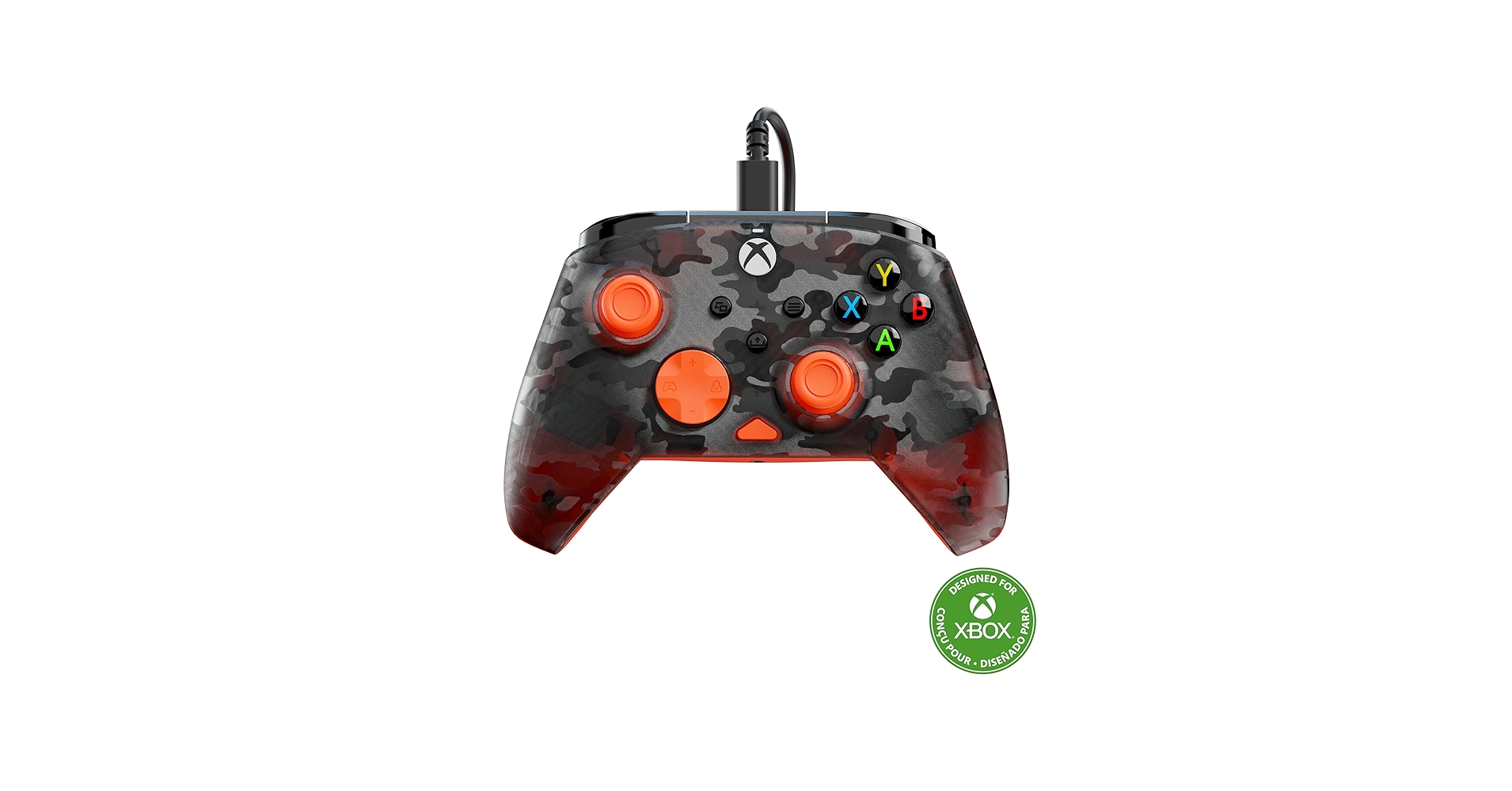 Turtle Beach Rematch Core Wired Gaming Controller for Xbox and PC - Ghost Black Camo/Orange