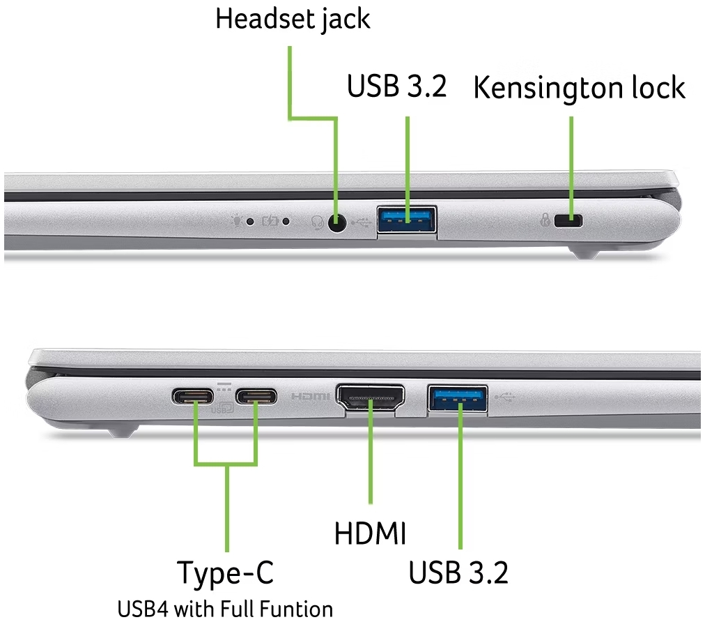 Acer Aspire Go 15 15.6" FULL HD (1920 x 1080 resolution) Silver Notebook