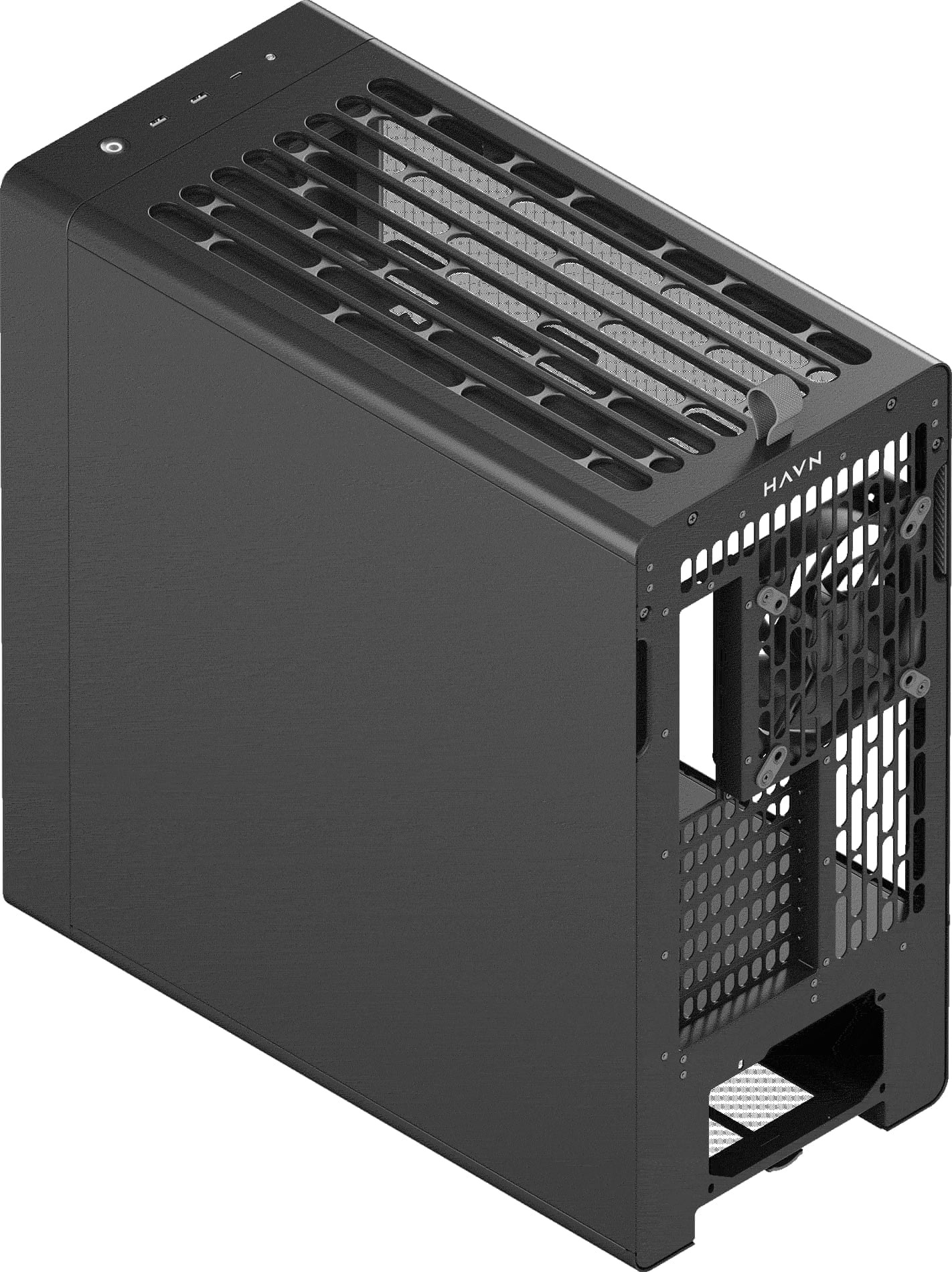 HAVN BF 360 Flow Tempered Glass Black SGCC Steel E-ATX Mid Tower Desktop Chassis