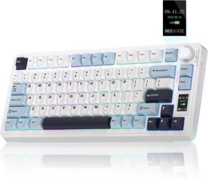 Aula S75 Mechanical Gasket TKL Multimode Keyboard Black White and Grey