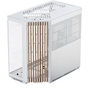 Aerocool APNX Premium White and Wood ATX Mid Tower Glass Edition Desktop Chassis