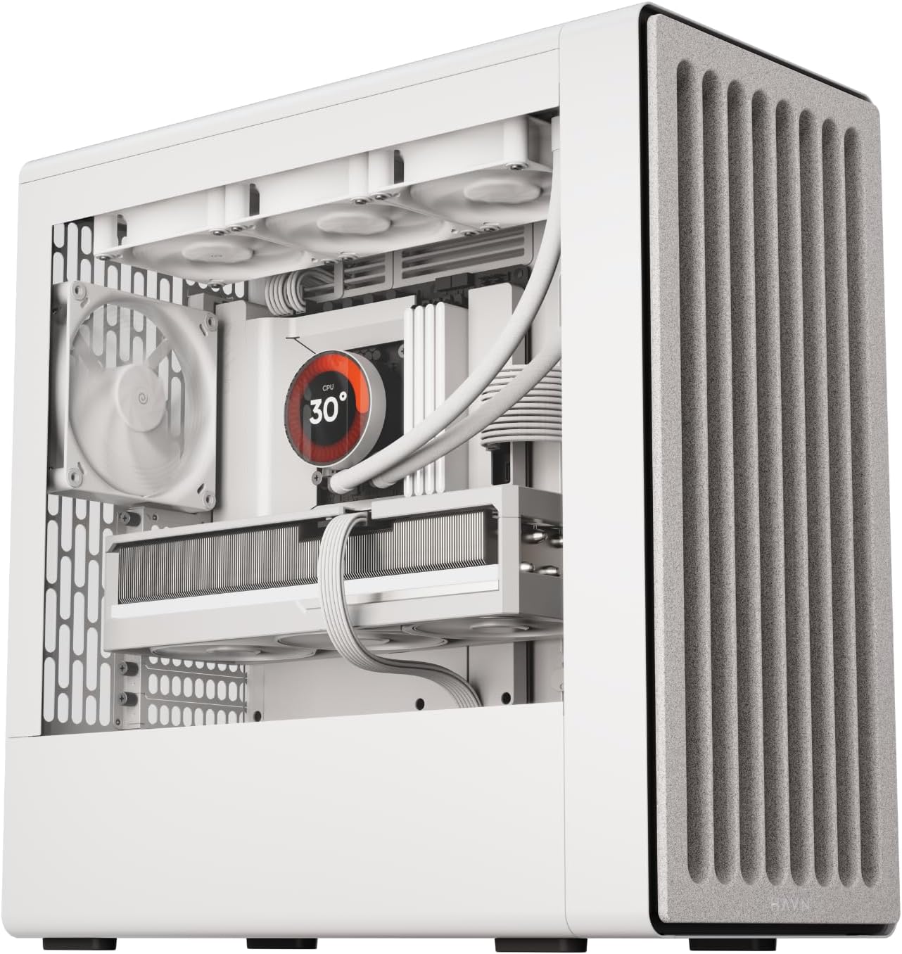 HAVN BF 360 Flow Tempered Glass White SGCC Steel E-ATX Mid Tower Desktop Chassis