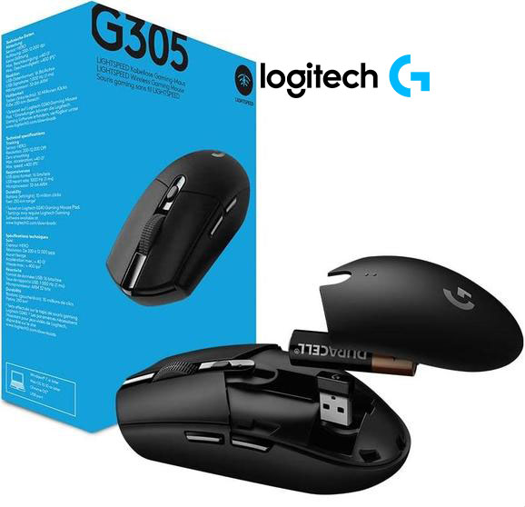 Logitech G305 LIGHTSPEED HERO 12k Black Wireless Gaming Mouse
