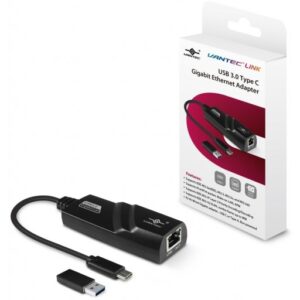 VANTEC USB 5Gb/s Type-C Gigabit Ethernet RJ-45 Black Network Adapter