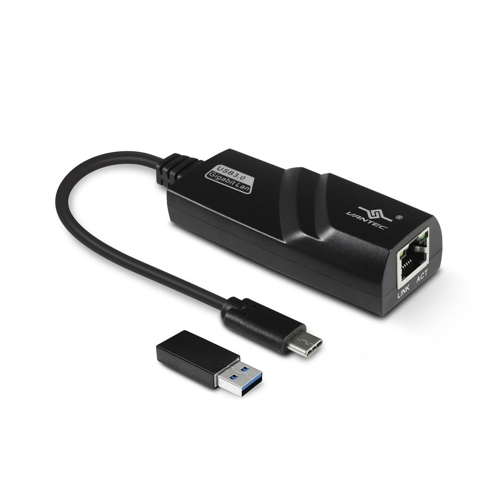 VANTEC USB 5Gb/s Type-C Gigabit Ethernet RJ-45 Black Network Adapter