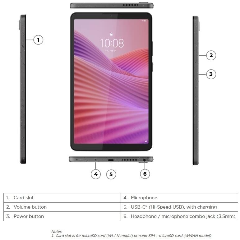 Lenovo Tab One MediaTek Helio G85 8.7" WXGA+ (1340x800) Luna Grey Tablet