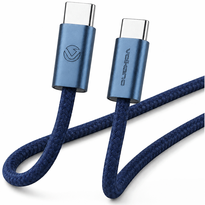 Volkano Weave Series 60W Type-C Male to Male Cable 1.2m Blue