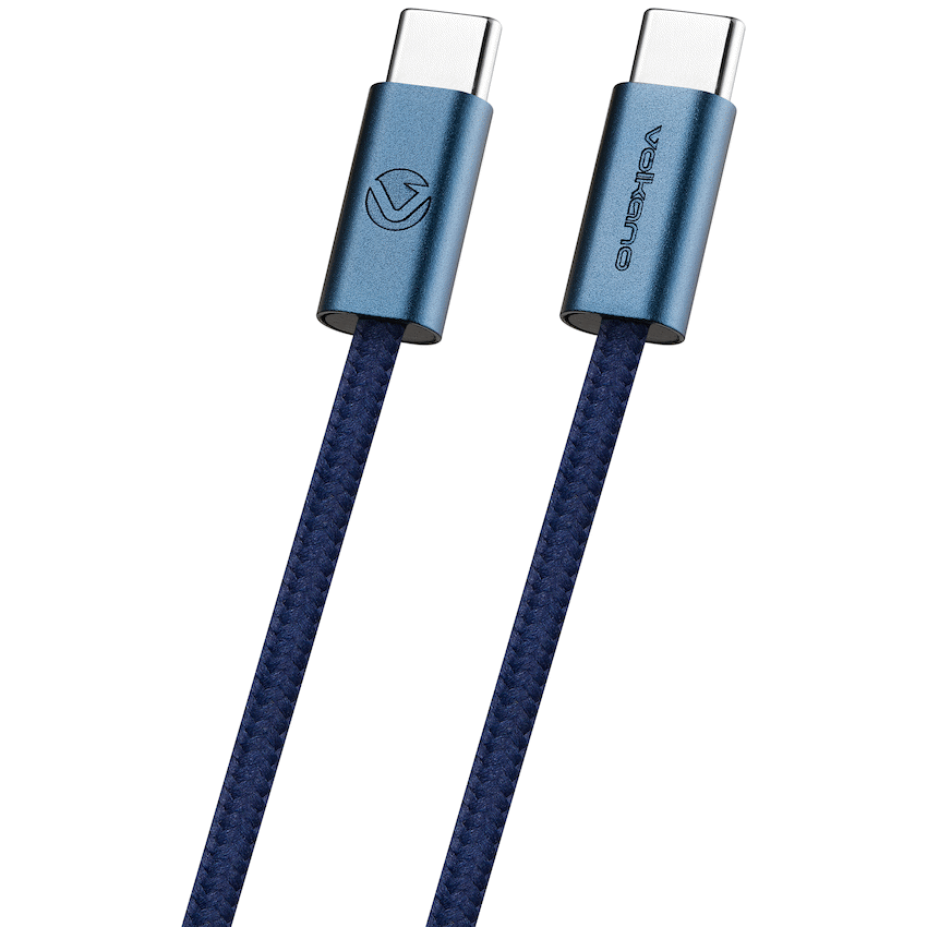 Volkano Weave Series 60W Type-C Male to Male Cable 1.2m Blue