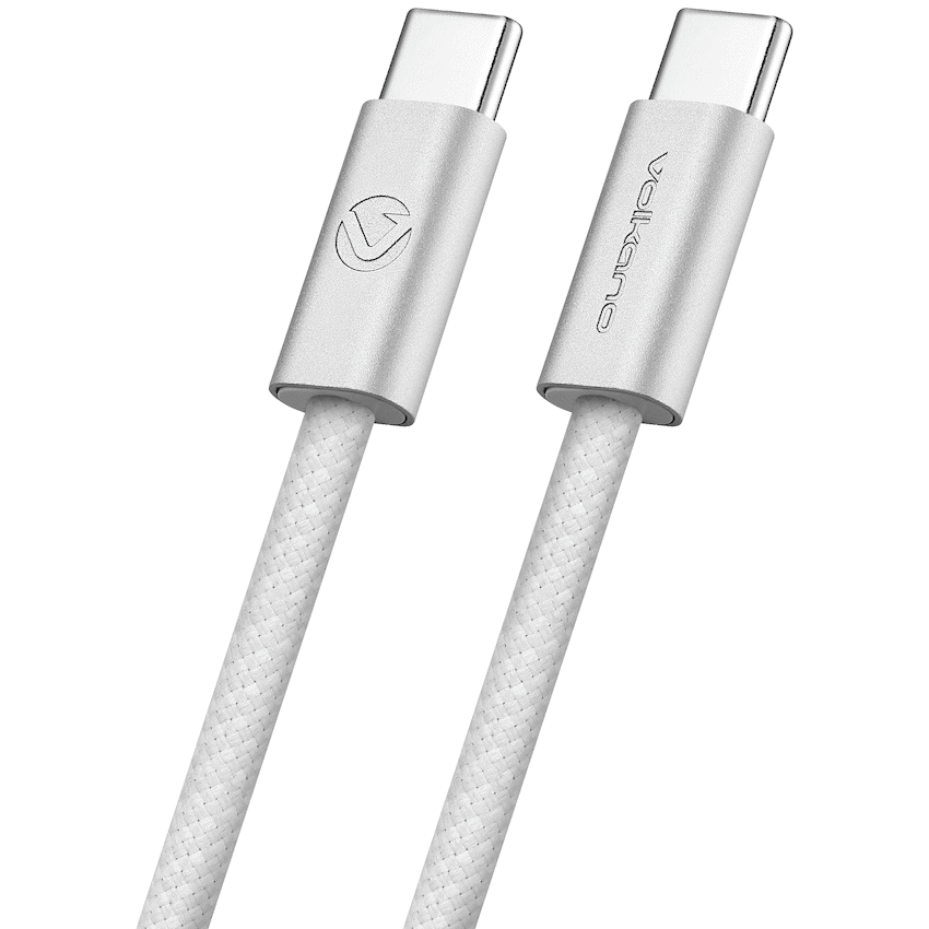 Volkano Weave Series 60W Type-C Male to Male Cable 1.2m White