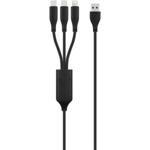 Volkano Nova Series 100W 3-in-1 TPE Cable 1.2m Black