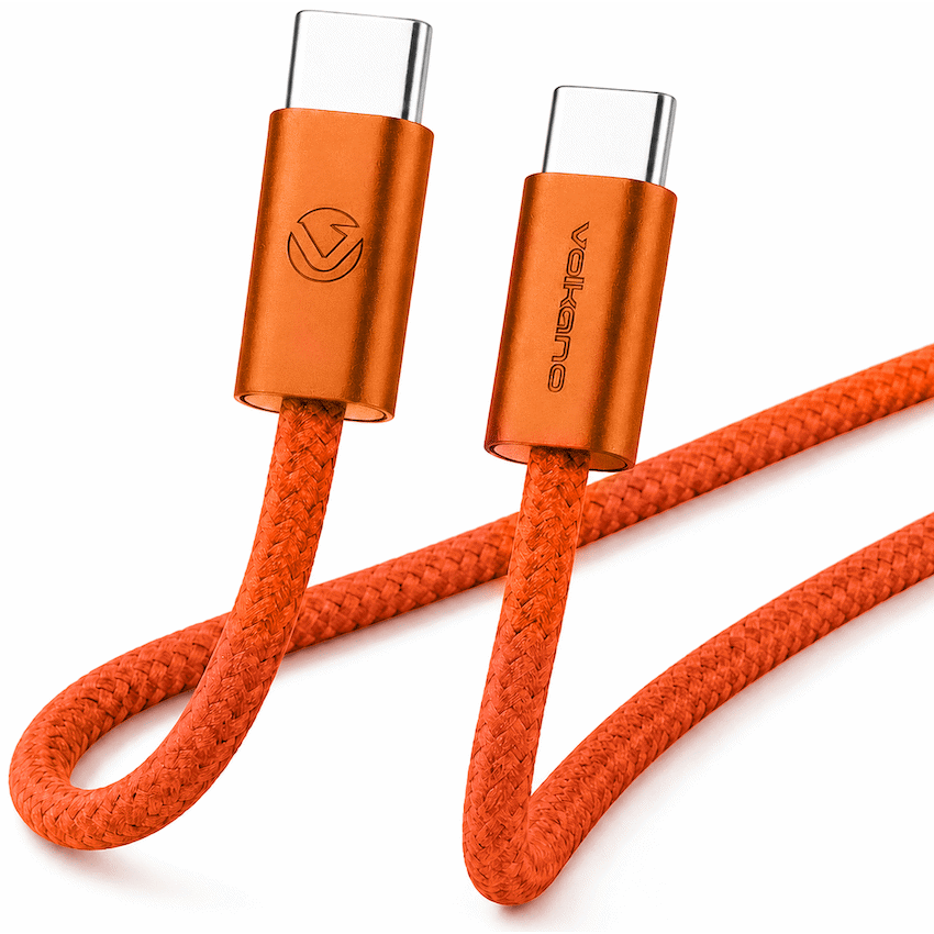 Volkano Weave Series 60W Type-C Male to Male Cable 1.2m Orange